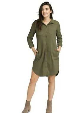 Olive Green Patagonia Yarro Shirt Dress